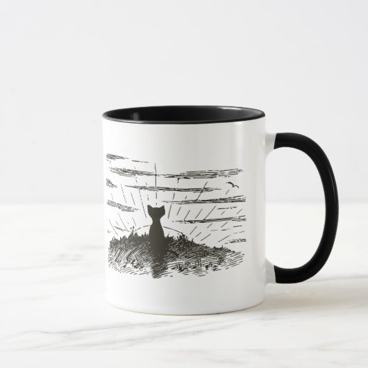 Cat Watching Sunset Mok (Rechts)
