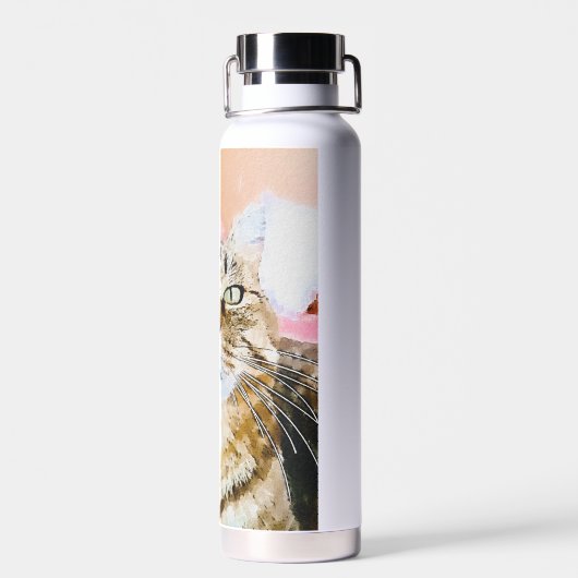 Cat Water Bottle – Stay Hydrated with Feline Charm Waterfles (Achterkant)