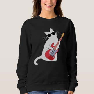 Cat Wearing Sunglasses Playing Guitar Bass Trui