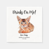 Cat Wedding Cocktail Napkins Servet (Voorkant)