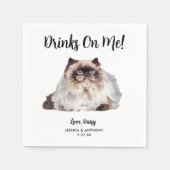 Cat Wedding Cocktail Napkins Servet (Voorkant)