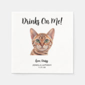Cat Wedding Cocktail Napkins Servet (Voorkant)