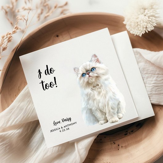 Cat Wedding Cocktail Napkins Servet