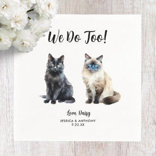 Cat Wedding Cocktail Napkins Servet