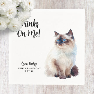 Cat Wedding Cocktail Napkins Servet
