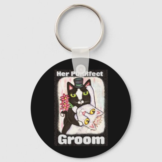 Cat Wedding Dance Groom Sleutelhanger (Voorkant)