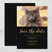 Cat Wedding Photo Flat Save the Date Kaart (Voorkant / Achterkant)