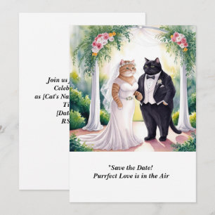 CAT WEDDING Save the Date uitnodiging