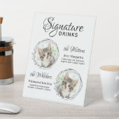 Cat Wedding Signature Drinken 2 Pet Photo Bar Reclamebord Met Voetstuk (Insitu)