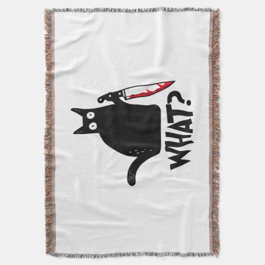 Cat What_ Funny Black Cat Deken (Voorkant Verticaal)