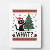 Cat What Funny Black Cat Pushing Christmas Tree Ug Fotoplaat (voorkant)