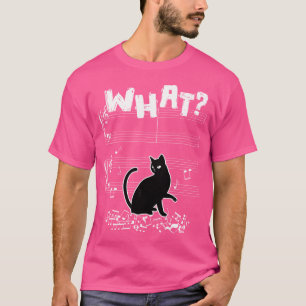 Cat What Funny Cat Music Note T-shirt