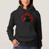 Cat What  Murderous Black Cat With Knife Halloween Hoodie (Voorkant)