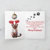 Cat Whimsy Funny Cat Christmas Kaart (Binnen)