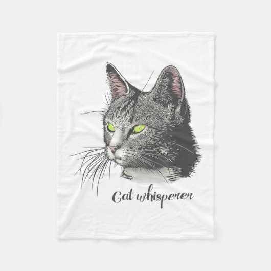 Cat Whisperer Fleece Deken (Voorkant)