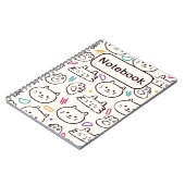 Cat White cartoon School Notitieboek (Linkerzijde)