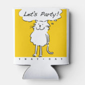 Cat wil een feest hebben. blikjeskoeler (Achterkant)