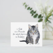 Cat Wisdom - een kat is een puzzel Briefkaart (Staand voorkant)