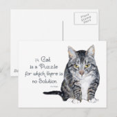 Cat Wisdom - een kat is een puzzel Briefkaart (Voorkant / Achterkant)