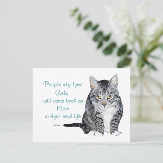 Cat Wisdom - Mensen die katten haten Briefkaart (Staand voorkant)