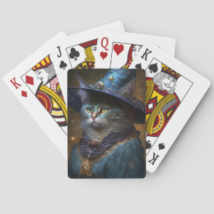 Cat Witch Fantasy Art Pokerkaarten