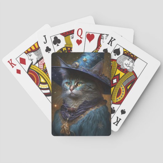 Cat Witch Fantasy Art Pokerkaarten (Achterkant)