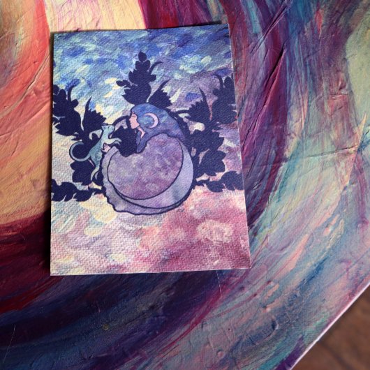 Cat Witch Moon Goddess Wiccan Cat Perscard Kaart