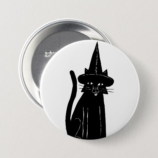 Cat Witch Ronde Button 7,6 Cm (Voorkant /achterkant)