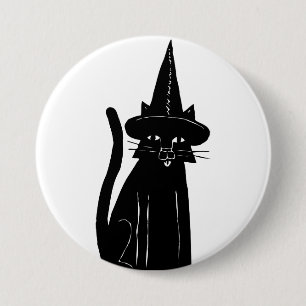 Cat Witch Ronde Button 7,6 Cm