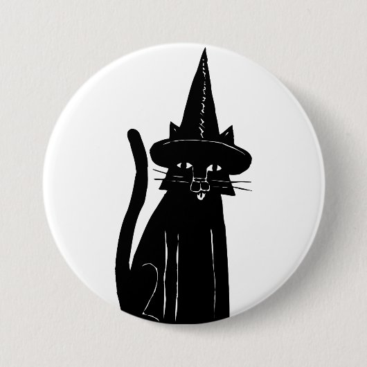 Cat Witch Ronde Button 7,6 Cm (Voorkant)