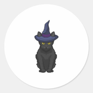 Cat Witch Ronde Sticker