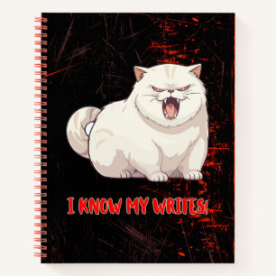 Cat with Attitude woordspeling leuk schrijver tijd Notitieboek
