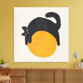 Cat with ball Canvas Afdruk (Insitu (Woonkamer))