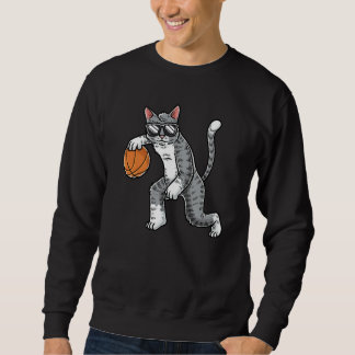 Cat With Basketball Ball Basketball Player Trui