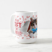 Cat with bow wishing Merry Christmas Mug (Devant gauche)
