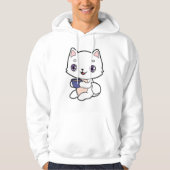 Cat with Cup of Coffee Hoodie (Voorkant)