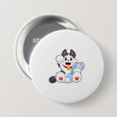 Cat with Fish Ronde Button 7,6 Cm (Voorkant /achterkant)