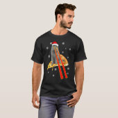 Cat With Laser Eyes Funny Pizza Cat Christmas T-shirt (Voorkant volledig)