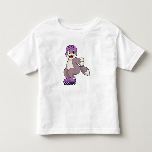 Cat with Roller skates Kinder Shirts (Voorkant)