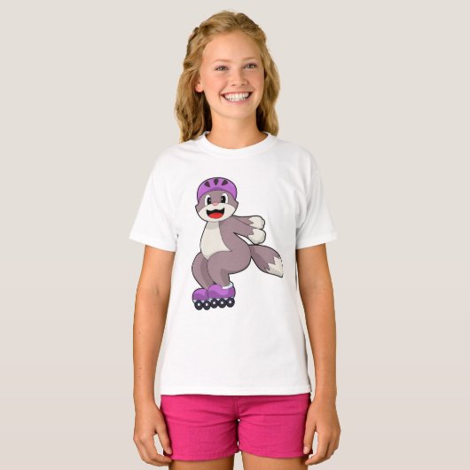 Cat with Roller skates T-shirt (Voorkant volledig)