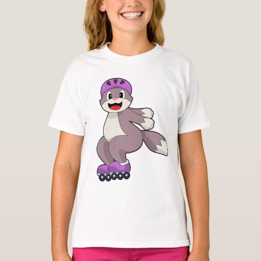 Cat with Roller skates T-shirt (Voorkant)