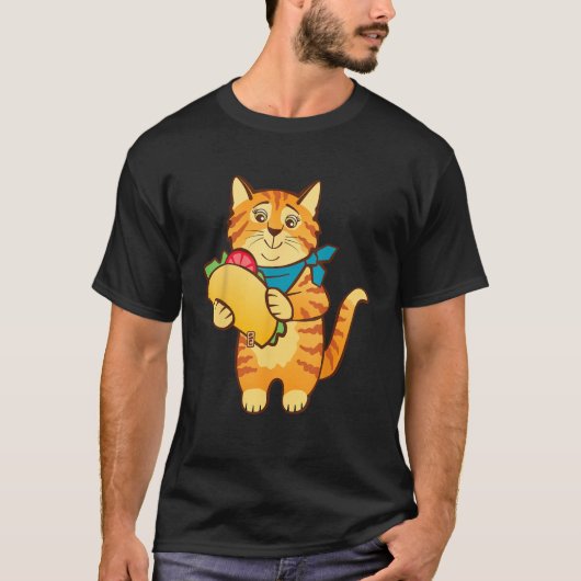 Cat with Taco T-shirt (Voorkant)