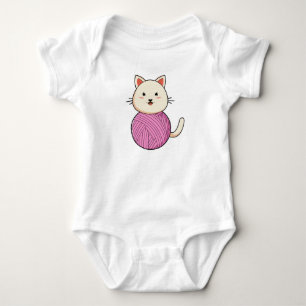 Cat with Wool yarn ball Romper
