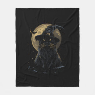 Cat Wizard Pet Grappig Schattige Heksenhalloweenko Fleece Deken