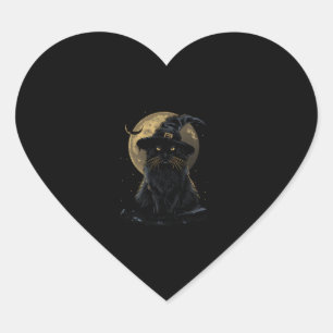 Cat Wizard Pet Grappig Schattige Heksenhalloweenko Hart Sticker