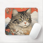 Cat Woodblock Muismat (Met muis)