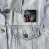 Cat Yawning Vierkante Button 5,1 Cm (In situ)