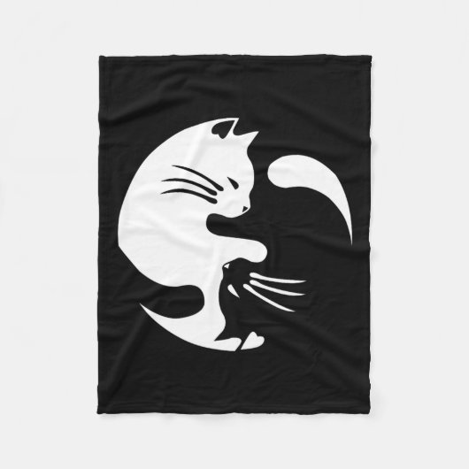 Cat Yin Yang Peace Loating Interlinked Gift Idea Fleece Deken (Voorkant)