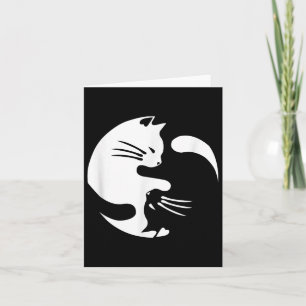 Cat Yin Yang Peace Loating Interlinked Gift Idea Kaart