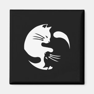 Cat Yin Yang Peace Loating Interlinked Gift Idea Magneet